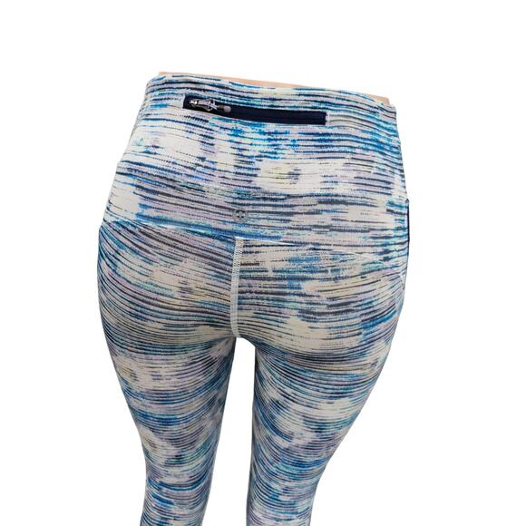 Lululemon Real Quick Tight Blurry Belle Multi Hero Blue Size 4 – Luxtreme Crop - Picture 11 of 16